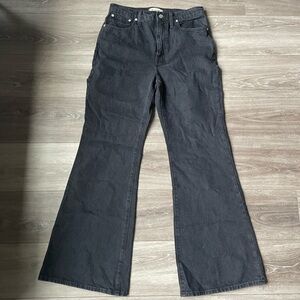 Madewell black lunar wash baggy flare jeans size 28